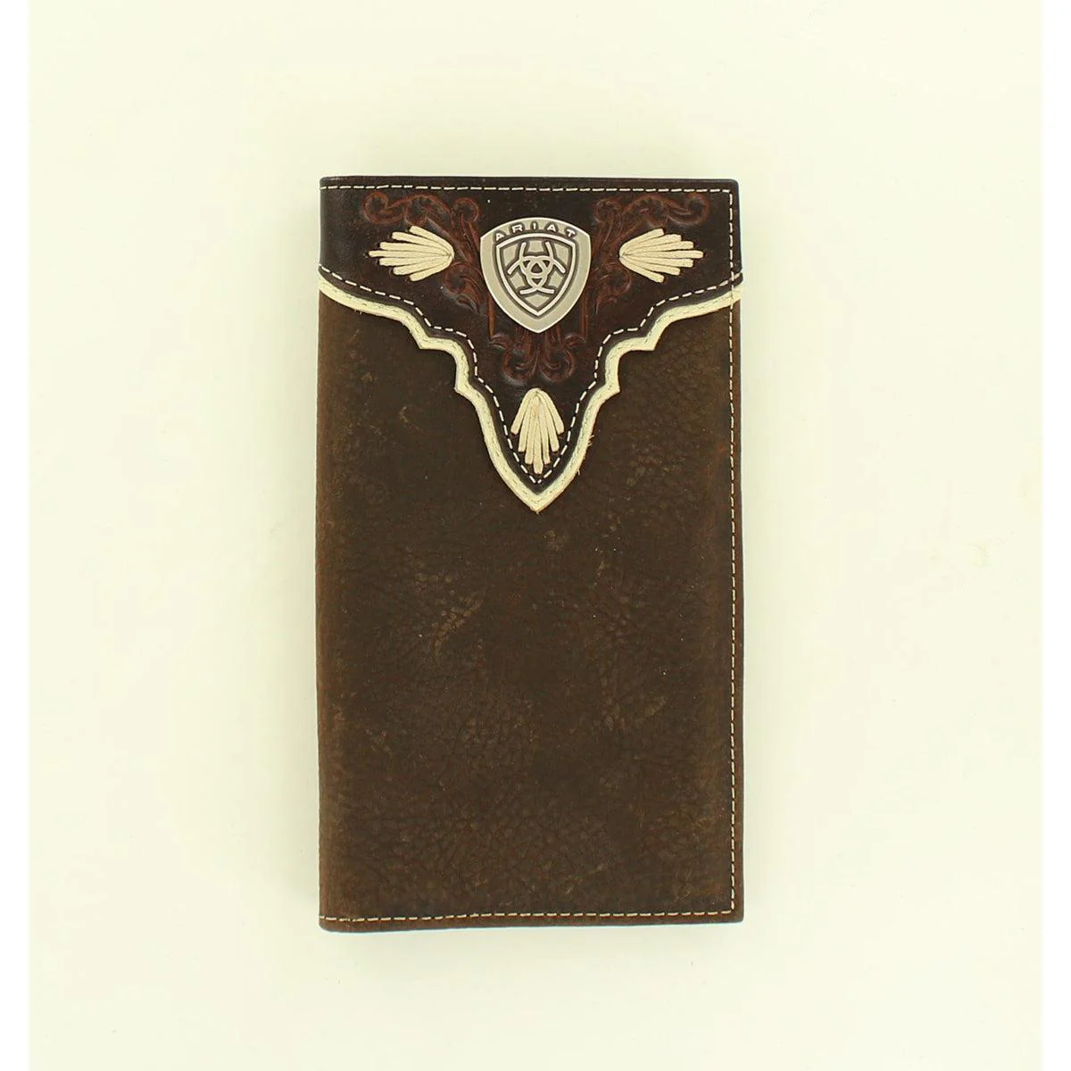 Ariat Premium Brand Men's Rodeo Wallet- Distressed Medium Brown