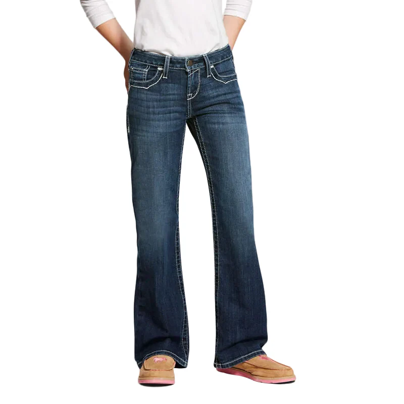 Ariat REAL Entwined Boot Cut Girl's Jean - Dresden