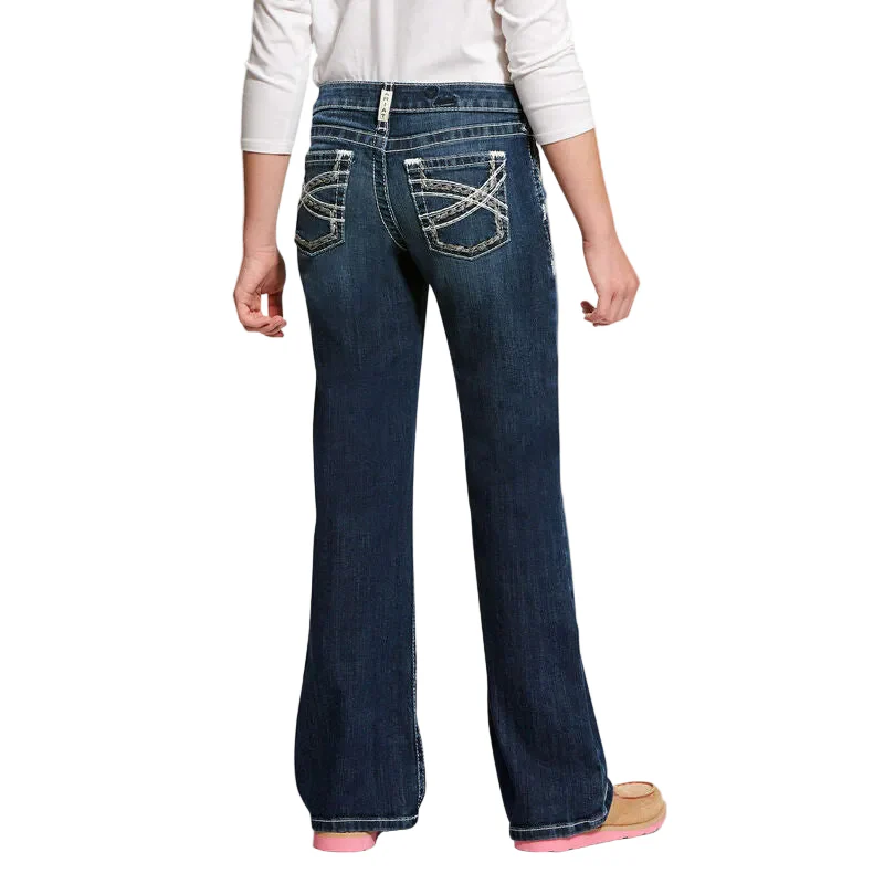 Ariat REAL Entwined Boot Cut Girl's Jean - Dresden - Image 2