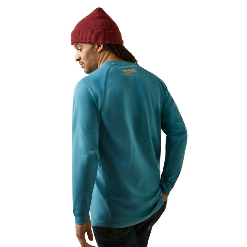 Ariat Men's Rebar Cotton Strong Block T-Shirt - Storm Blue - Image 2