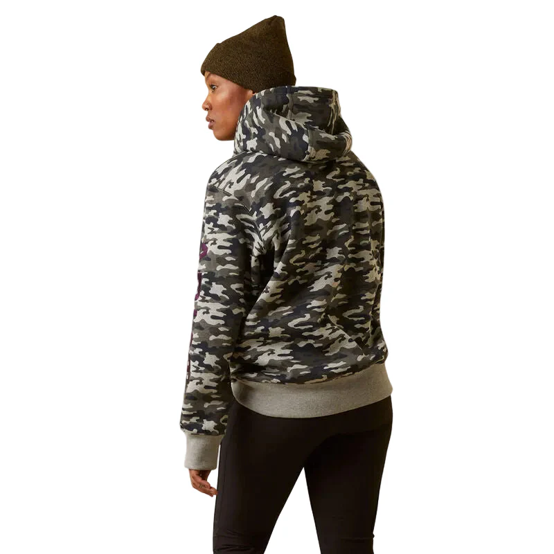 Ariat Rebar Graphic Printed Hoodie - Heather Grey Camo - Image 2