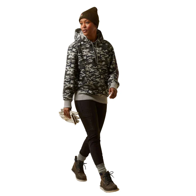 Ariat Rebar Graphic Printed Hoodie - Heather Grey Camo - Image 4