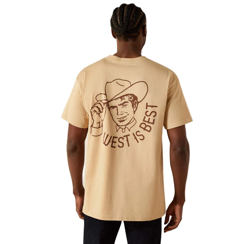 Ariat Unisex Sendero West Is Best T-Shirt - Irish Cream - Image 3