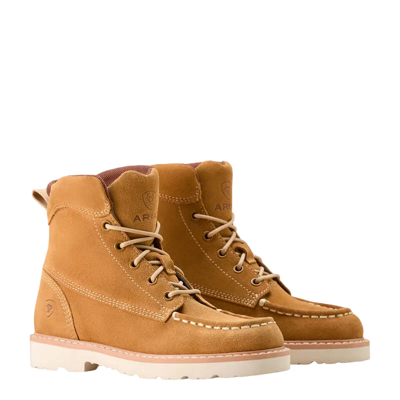 Ariat Unisex Youth Rebar Lift Boots - Wheat Suede - Image 7