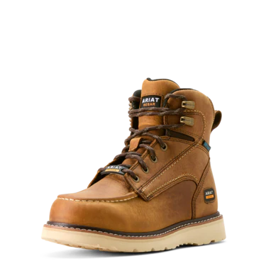 Ariat Women's Rebar Wedge Moc Toe Waterproof Work Boot - Antique Brown