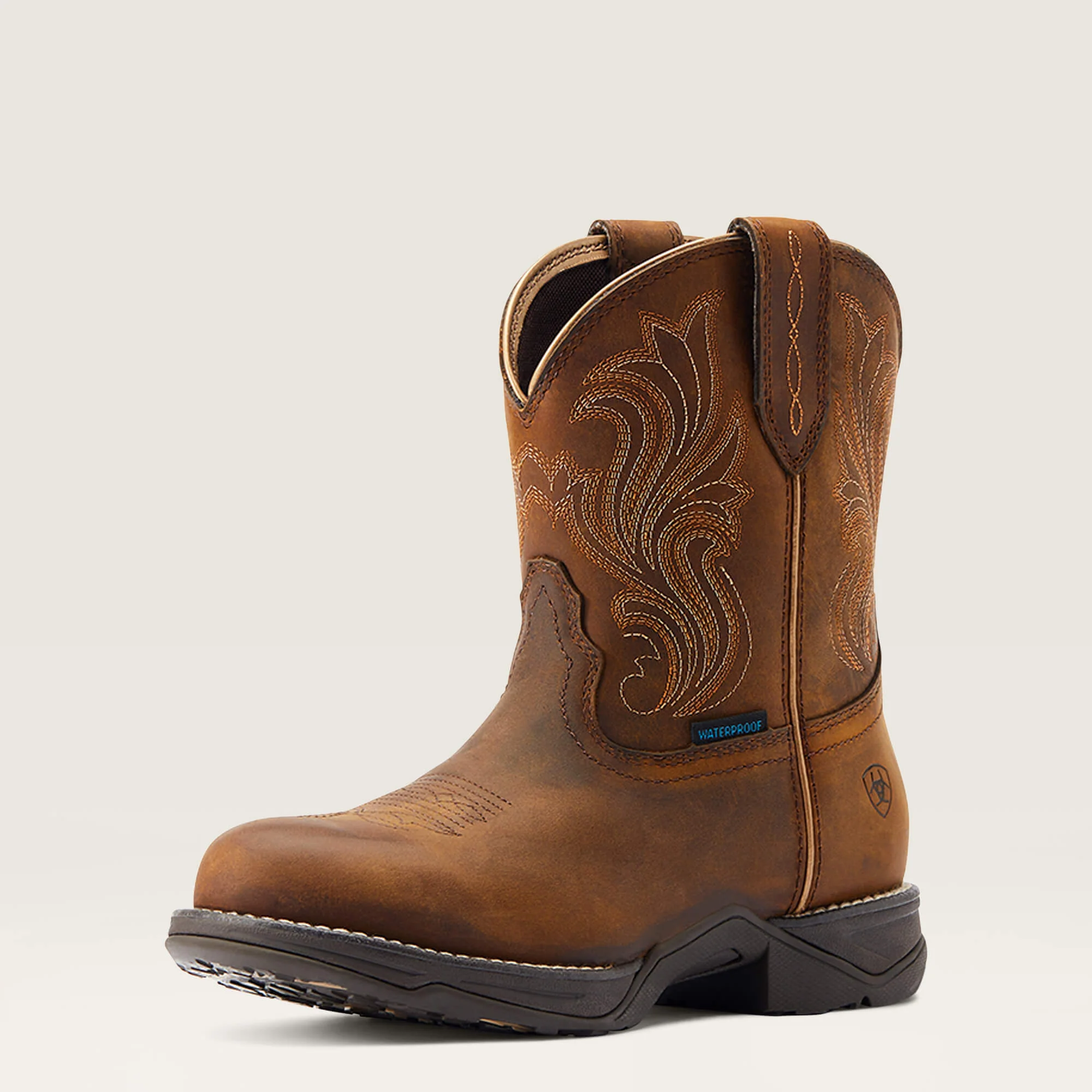 Ariat Women's Anthem Round Toe Shortie Waterproof Western Boots - Glazed Brown
