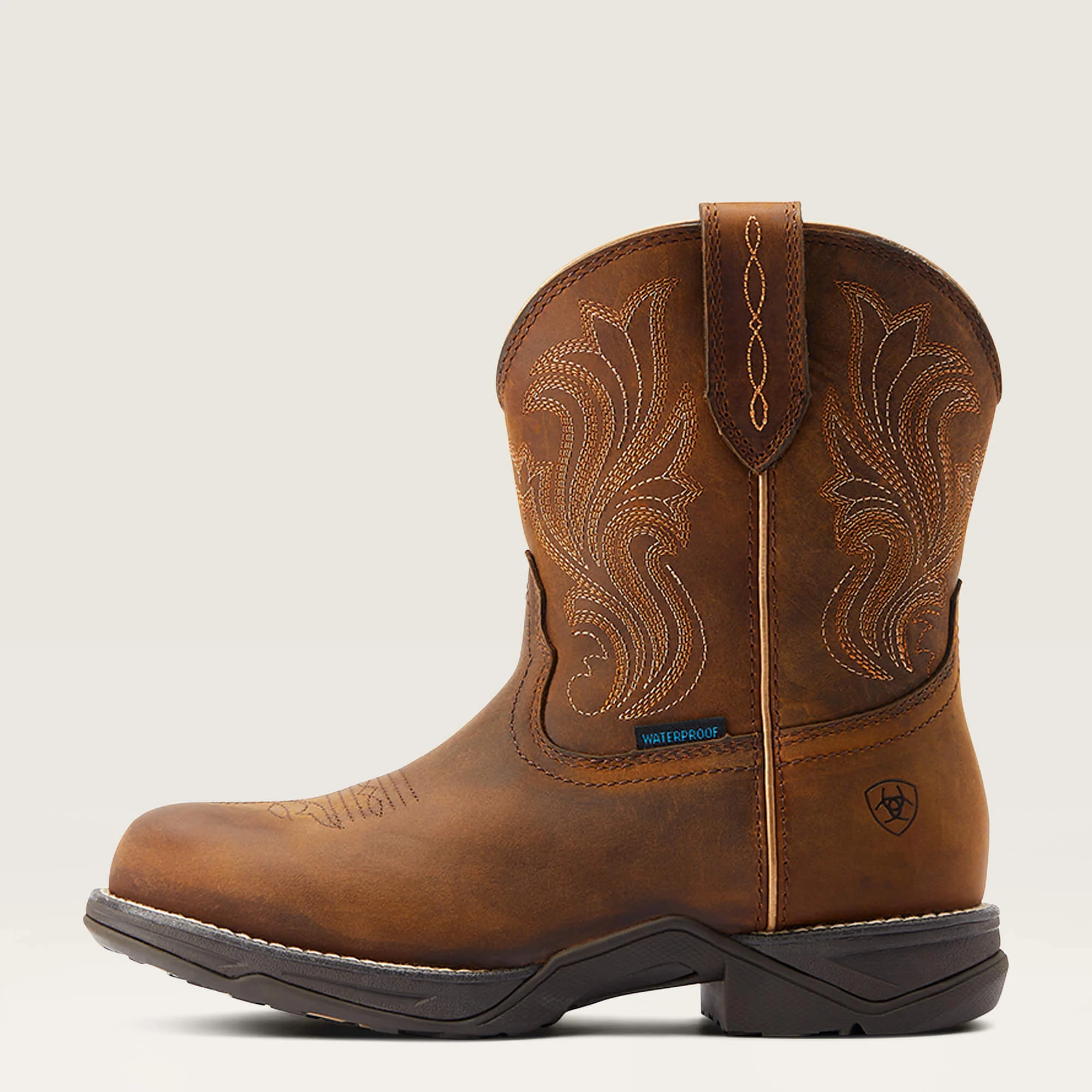 Ariat Women's Anthem Round Toe Shortie Waterproof Western Boots - Glazed Brown - Image 2