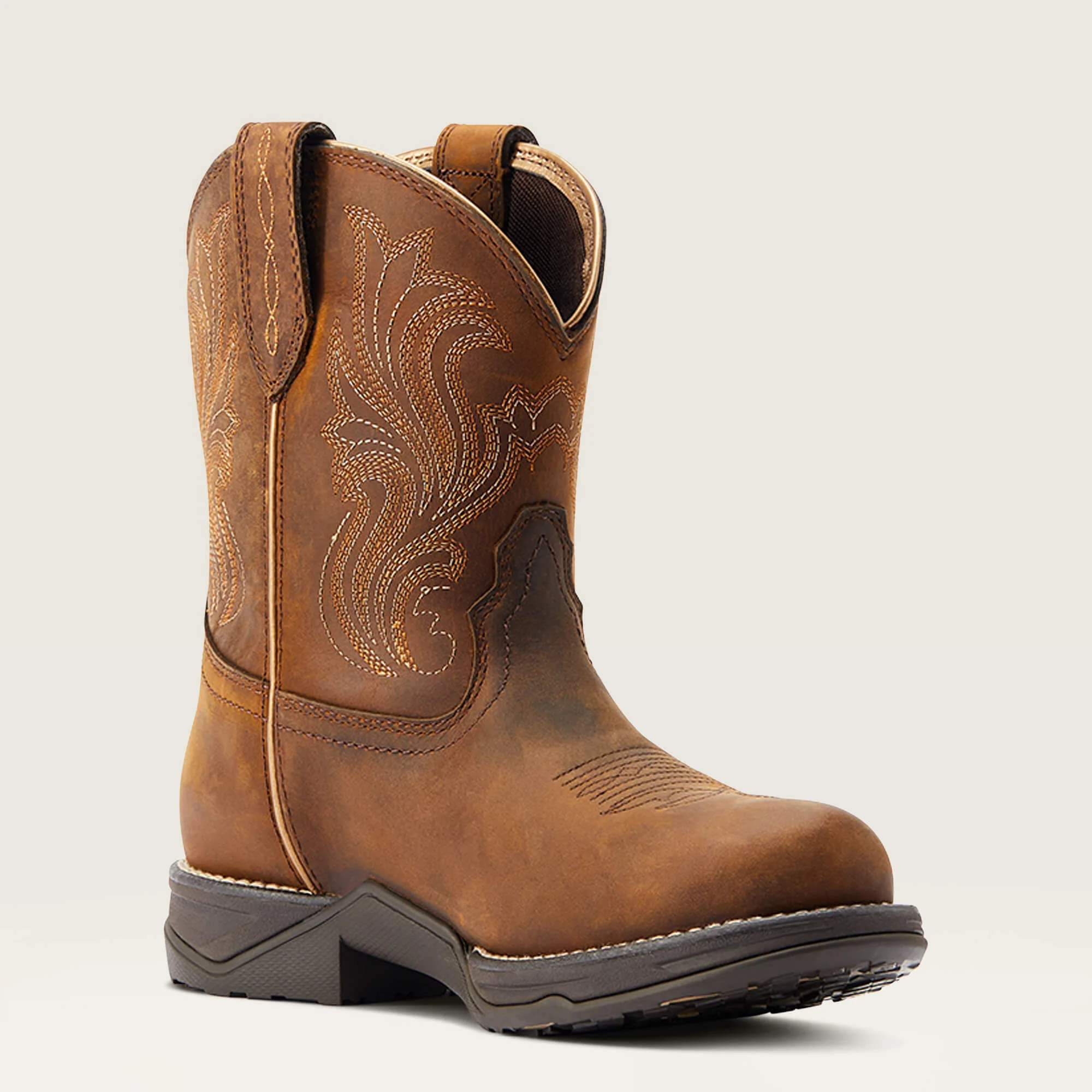 Ariat Women's Anthem Round Toe Shortie Waterproof Western Boots - Glazed Brown - Image 6