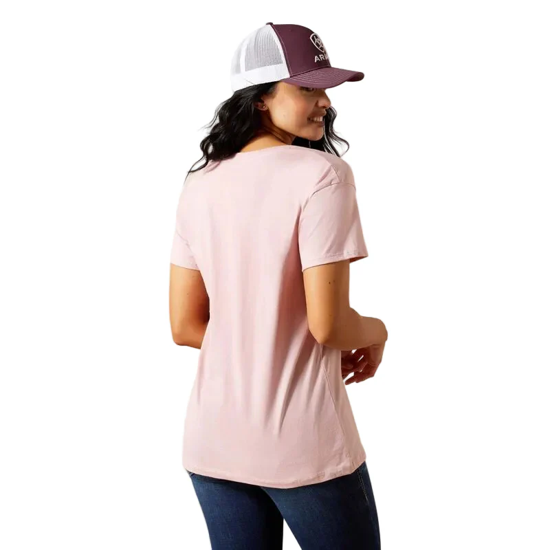 Ariat Women's Ariat Spur Script Short Sleeve Tee Shirt - Dusty Pink - Image 2