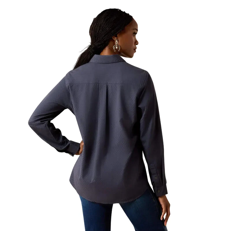 Ariat Women's Billie Jean Long Sleeve Shirt - Ombre Blue Dobby - Image 2