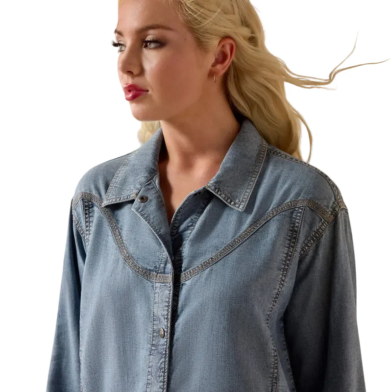 Ariat Women's Bonfire Shirt Jacket - Medium Blue - Image 3