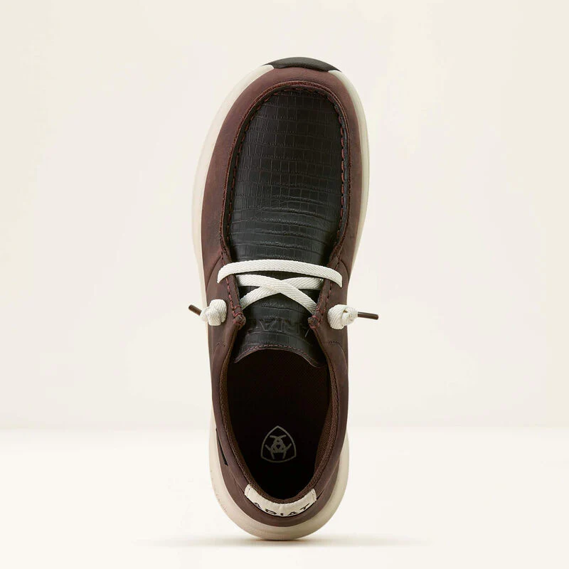 Ariat Women's Buckeye Waterproof Shoes - Chocolate Caiman Emboss Print - Image 3