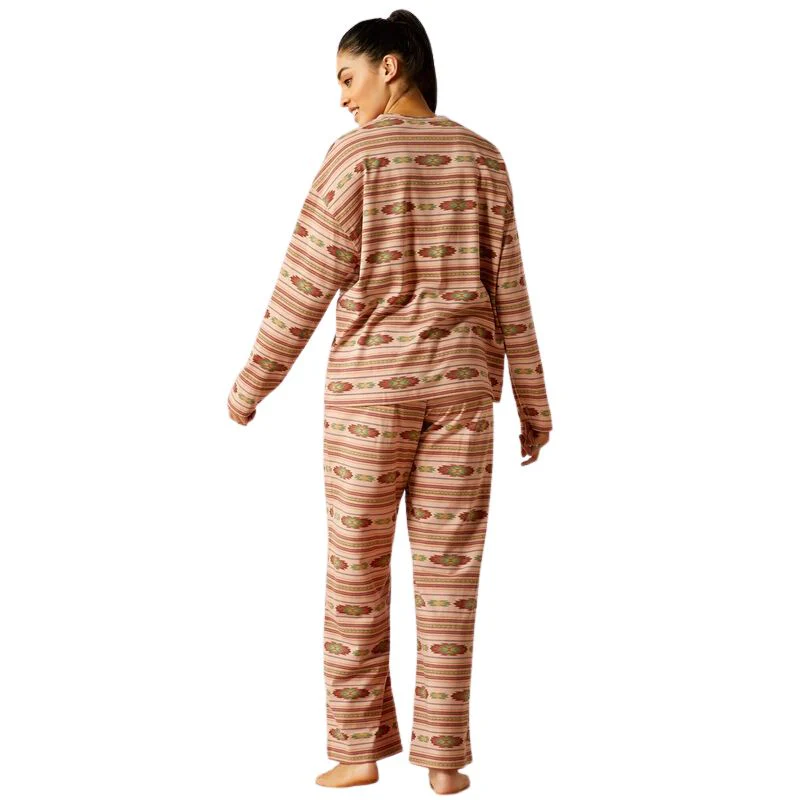 Ariat Women's Long Sleeve Dreams Pajama Set- Milagro Stripe Print - Image 2