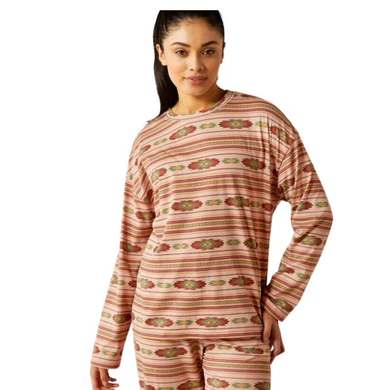 Ariat Women's Long Sleeve Dreams Pajama Set- Milagro Stripe Print - Image 3