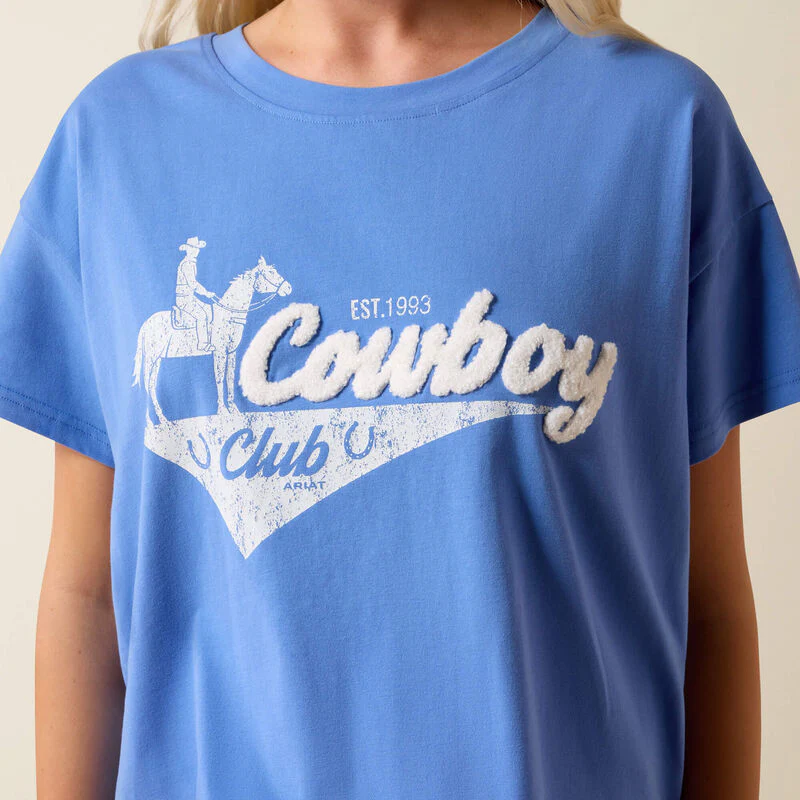 Ariat Women's Cowboy Club Short Sleeve Tee - Ultramarine - Image 3