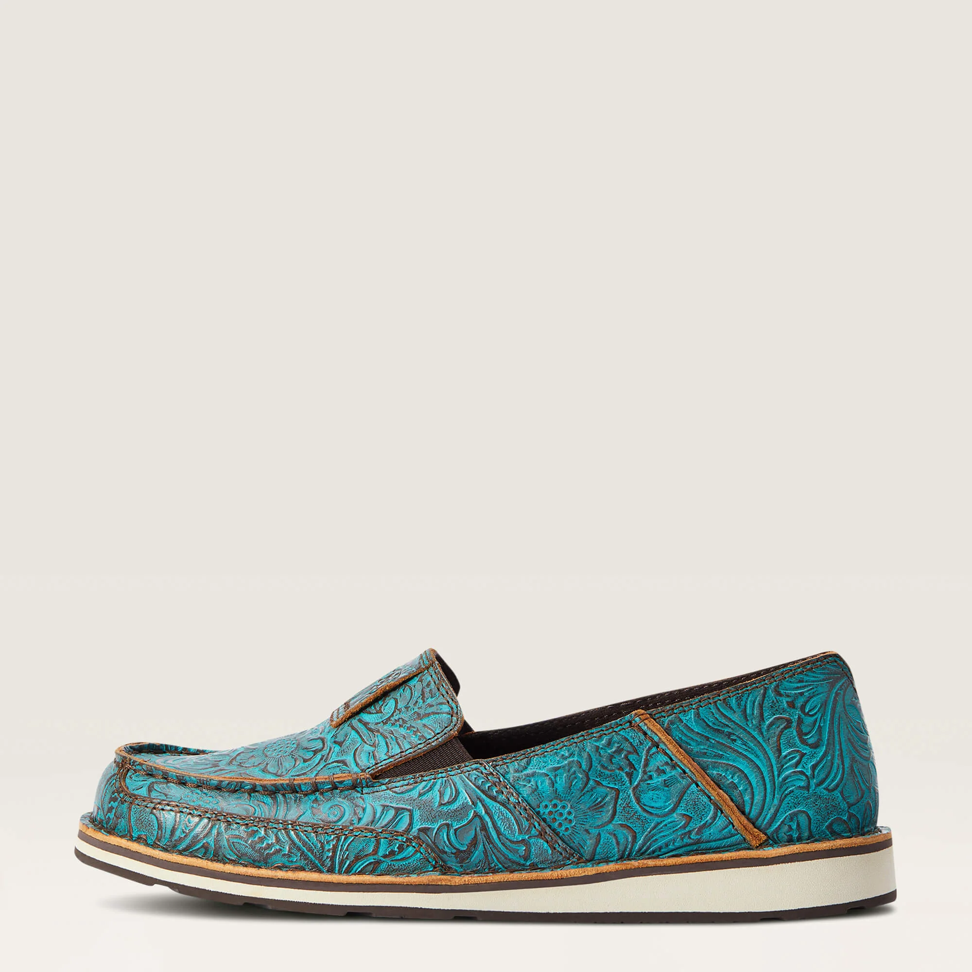 Ariat Women's Cruiser Shoes - Brushed Turquoise Floral Embossed - Image 2