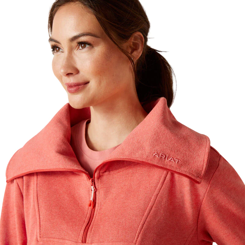 Ariat Women's Fern 1/2 Zip Sweatshirt - Heather Baked Apple - Image 4