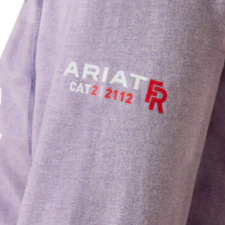 Ariat Women's FR Air Crew Long Sleeve Tee Shirt - Purple Ash Heather - Image 4