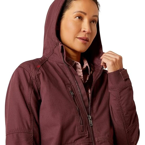 Ariat Women's FR DuraLight Cordura Canvas Jacket - Catawba Grape - Image 2