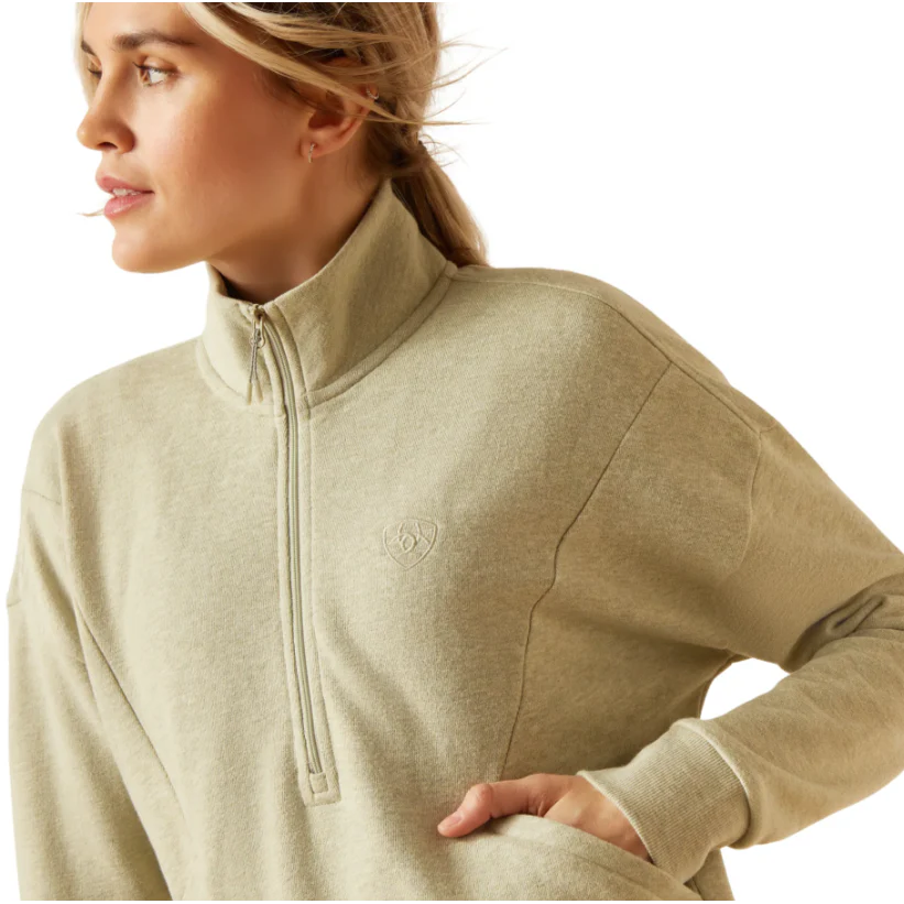 Ariat Women's Friday 1/2 Zip Sweatshirt - Heather Green - Image 2