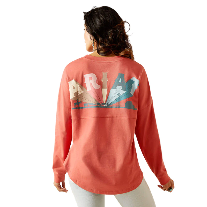 Ariat Women's Fun Farm Oversized T-Shirt - Faded Rose - Image 2