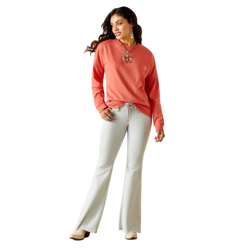Ariat Women's Fun Farm Oversized T-Shirt - Faded Rose - Image 3