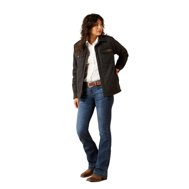 Ariat Women's Grizzly Quilted Barn Jacket -BLACK - Image 2