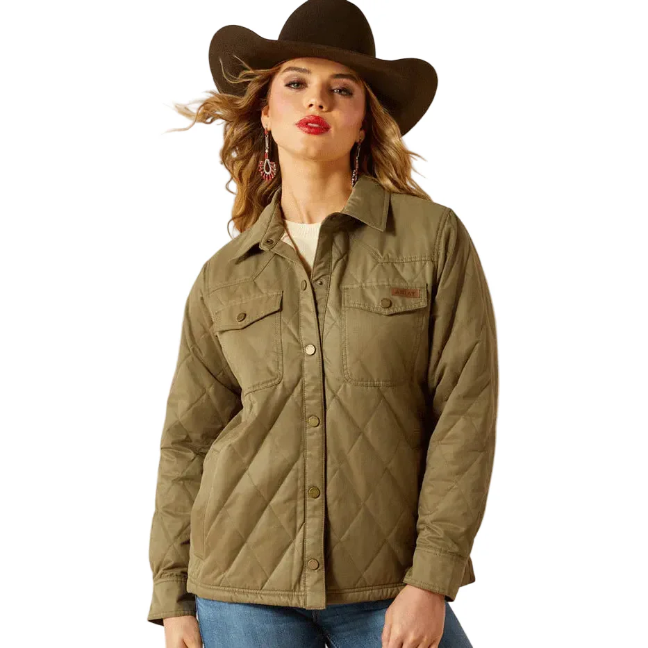 Ariat Women's Grizzly Quilted Barn Jacket - Dusky Green