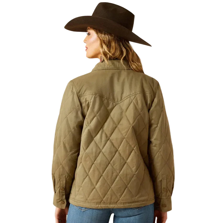 Ariat Women's Grizzly Quilted Barn Jacket - Dusky Green - Image 2