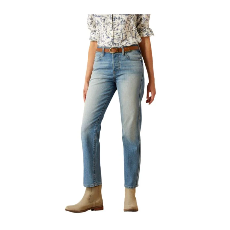 Ariat Women's High Rise Bridle Slim Straight Jean - Abeline