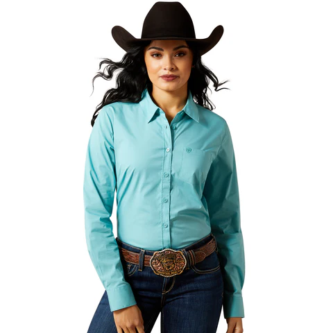 Ariat Women's Kirby Long Sleeve Shirt - Aqua Sea