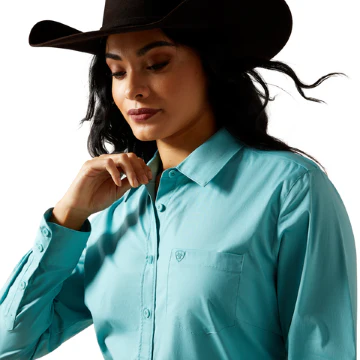 Ariat Women's Kirby Long Sleeve Shirt - Aqua Sea - Image 2