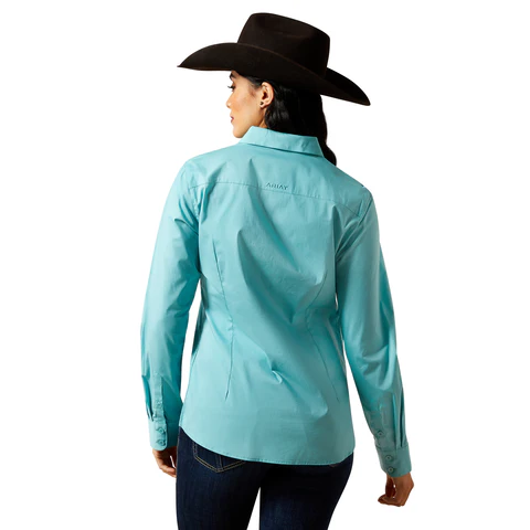 Ariat Women's Kirby Long Sleeve Shirt - Aqua Sea - Image 3