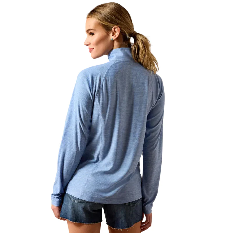 Ariat Women's Laguna 1/4 Zip Long Sleeve Top - Ashleigh Blue Heather - Image 2