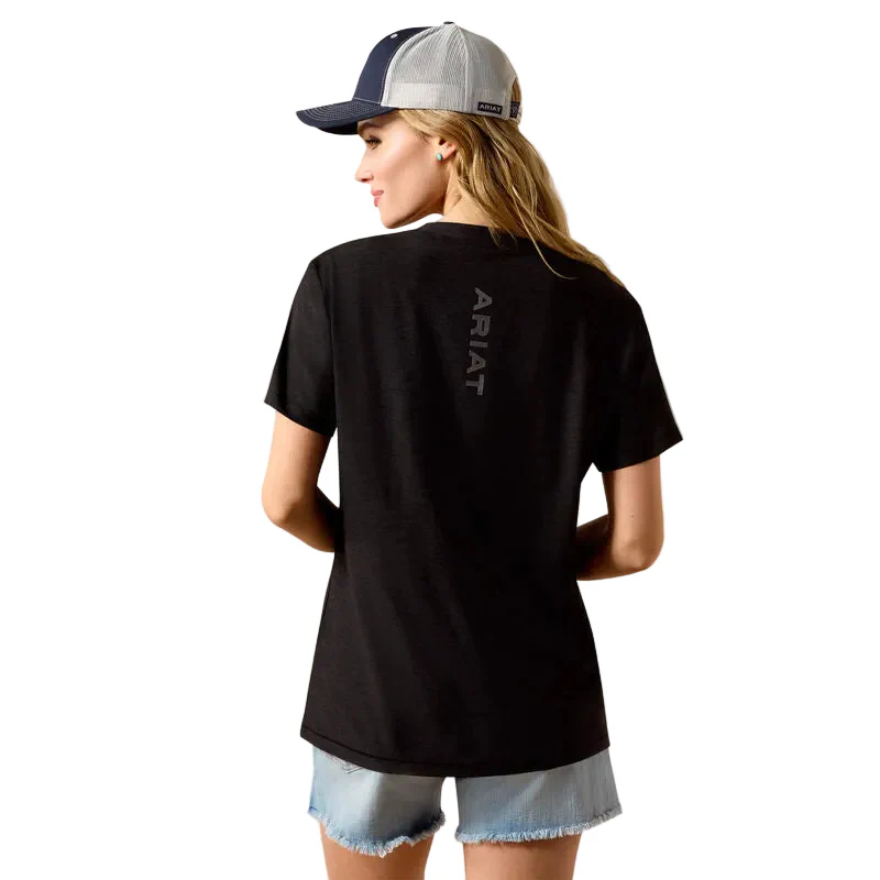 Ariat Women's Laguna Logo Short Sleeve Tee Shirt - Black - Image 2