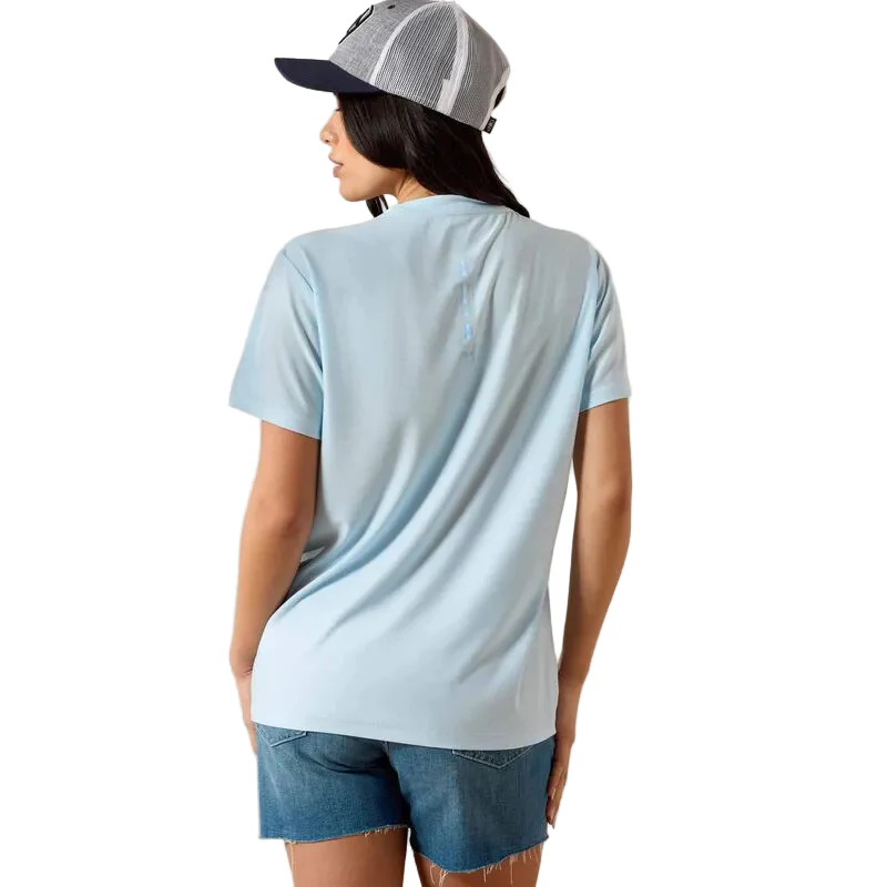 Ariat Women's Laguna Logo Short Sleeve Tee Shirt - Nantucket Breeze - Image 2