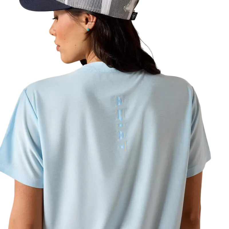 Ariat Women's Laguna Logo Short Sleeve Tee Shirt - Nantucket Breeze - Image 3