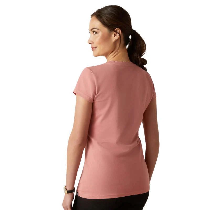 Ariat Women's Live Love Ride Short Sleeve T-Shirt - Dusty Rose - Image 2