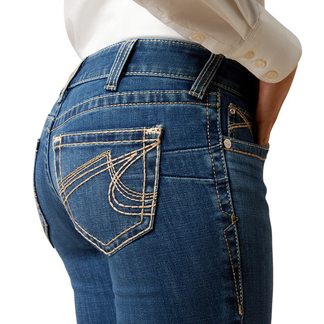 Ariat Women's Mr. Joanna Milo Stretch Mid Rise Bootcut Jeans- Dark Stonewash - Image 2