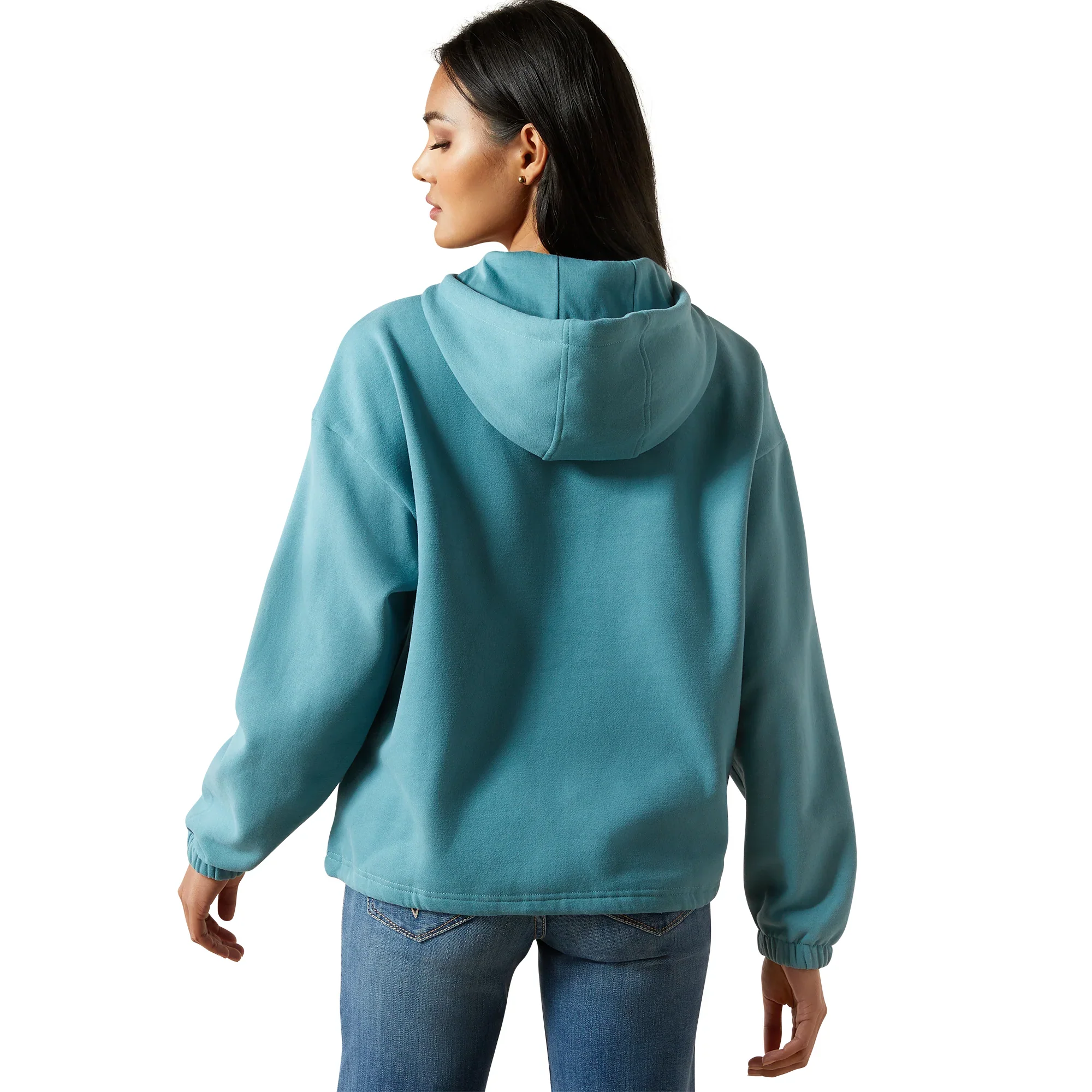 Ariat Women's Original Logo Essential Brittany Long Sleeve Hoodie- Blue - Image 2
