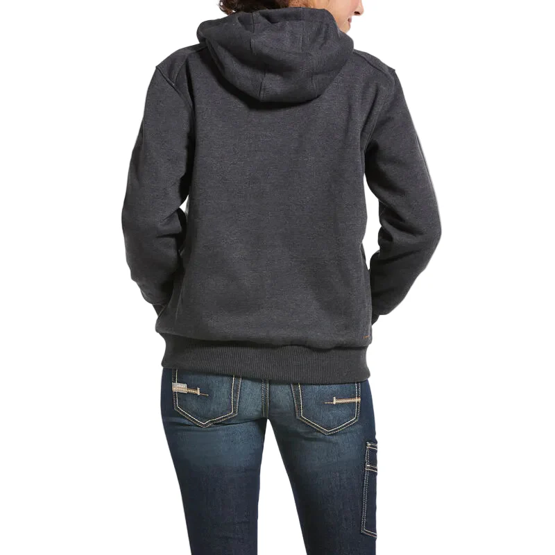 Ariat Women's Rebar All Weather Full Zip Hoodie - Charcoal Heather - Image 2