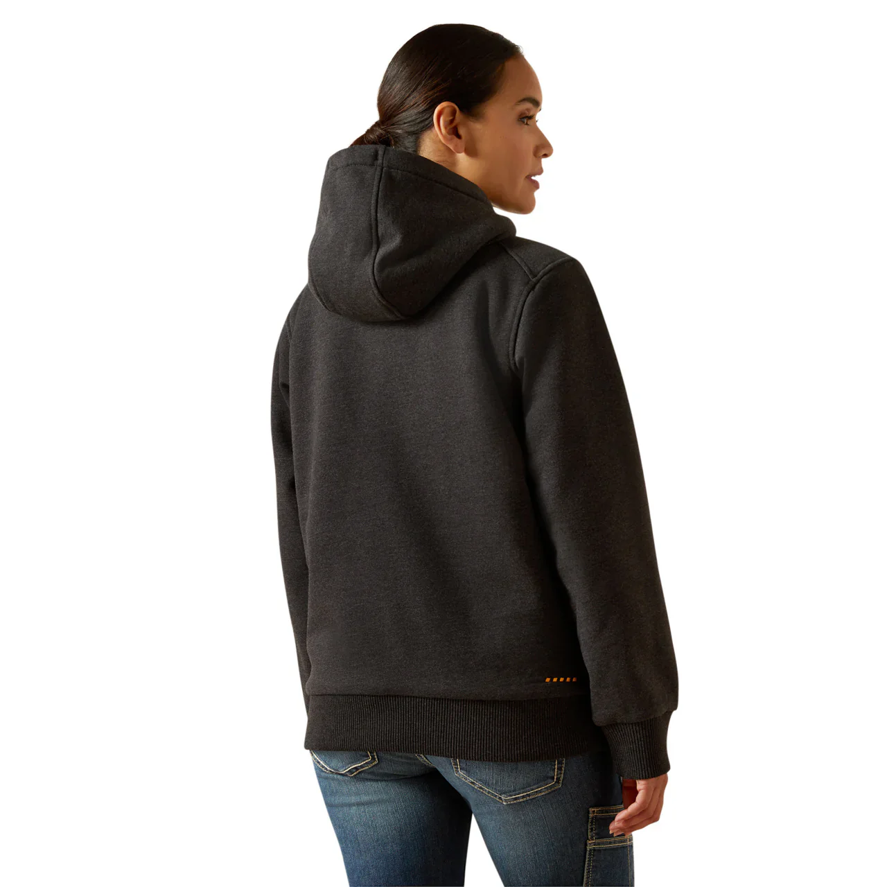 Ariat Women's Rebar All Weather Sherpa Full Zip Hoodie - Charcoal Heather - Image 2