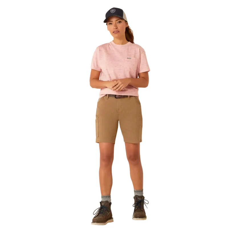 Ariat Women's Rebar Cotton Strong Space Dye T-Shirt - Mauveglow Space Dye - Image 2