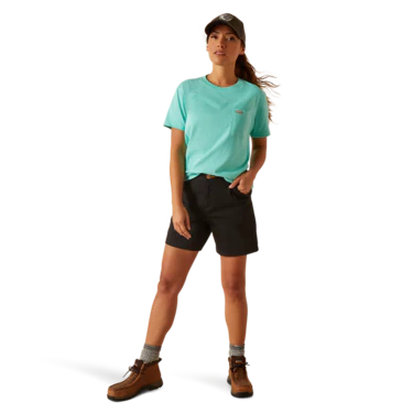 Ariat Women's Rebar Cotton Strong T-Shirt - Pool - Image 4