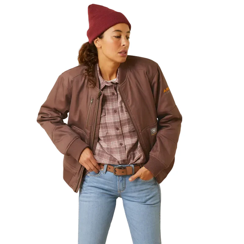 Ariat Women's Rebar DuraCanvas Bomber Jacket - Peppercorn