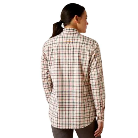 Ariat Women's Rebar Made Tough Durastretch Work Shirt- Vanilla - Image 2