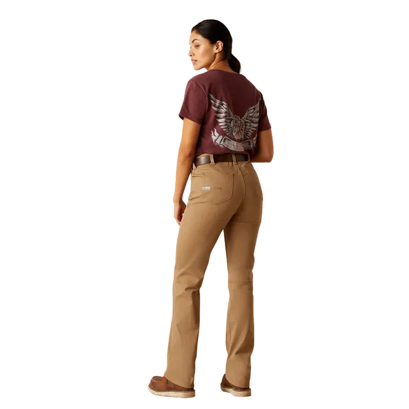 Ariat Women's Rebar Made Tough Perfect Rise Straight Pants - Field Khaki - Image 2