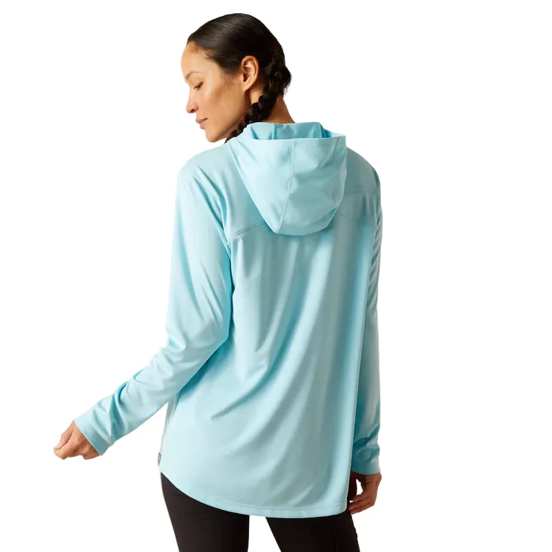 Ariat Women's Rebar Sunblocker Hooded T-Shirt - Arctic Blue - Image 2