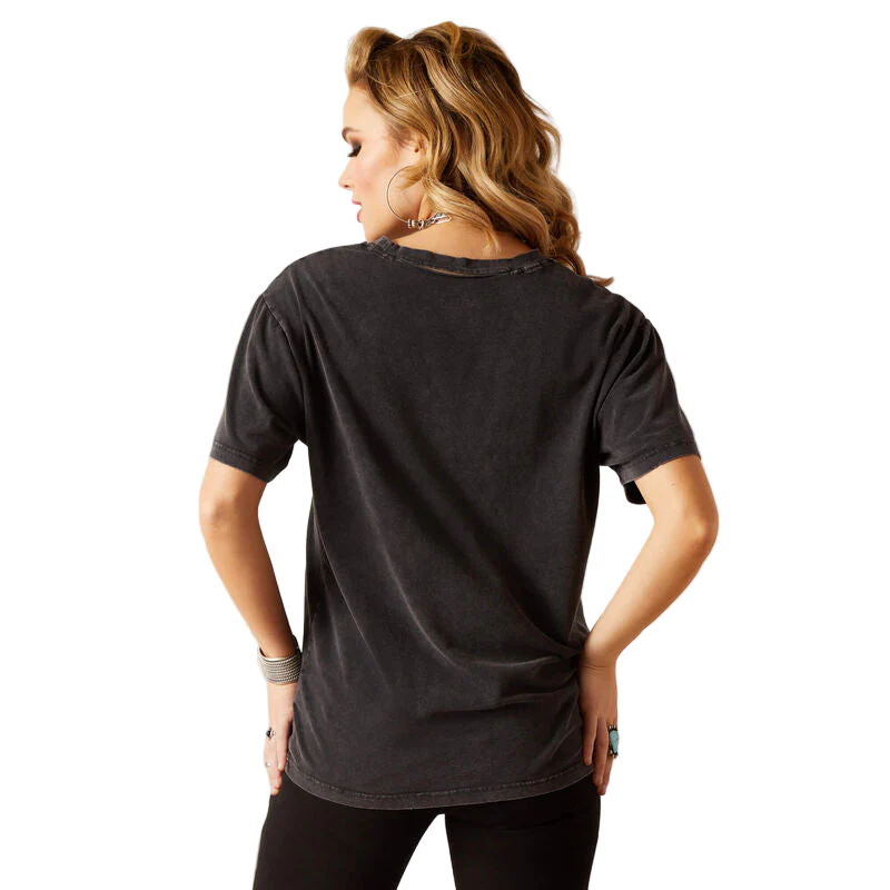 Ariat Women's Rock 'n' Rodeo Short Sleeve Shirt - Charcoal Wash - Image 2