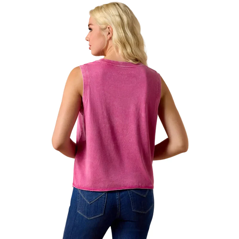 Ariat Women's Rock N Roll Tank - Rose Sorbet - Image 2